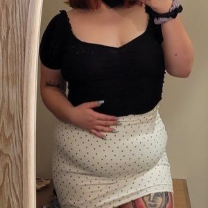 Altar’d State Cropped Black Scrunch Top M